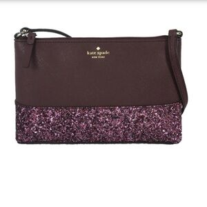 Kate Spade Burgundy  Glitter Crossbody Bag
